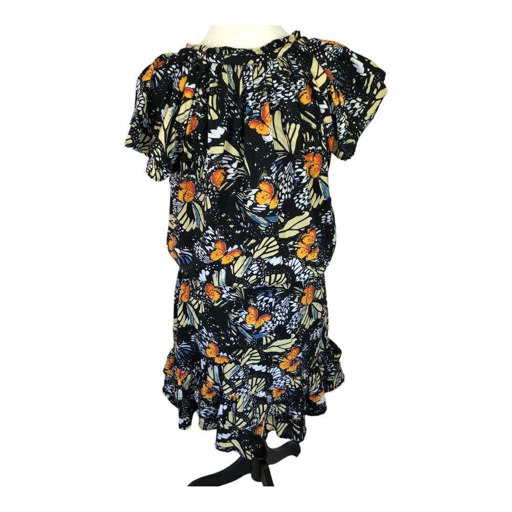 Area Stars Butterfly Multi Colored Tiered Ruffle Hem Knee‎ Length Dress Size M - Picture 9 of 14